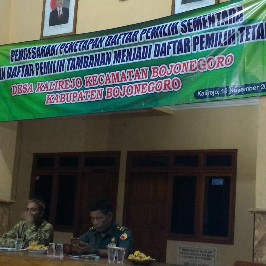 Pengesahan/Penetapan DPS dan DPTb menjadi DPT Pilkades Kalirejo Bojonegoro
