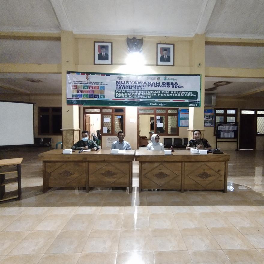 SOSIALISASI DAN PEMBENTUKAN KELOMPOK KERJA PENDATAAN SDGs TAHUN 2021 DESA KALIREJO
